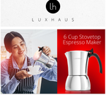 Cafetera para Estufa, 9 Tazas, Espresso, LUXHAUS, Olla de Moka.