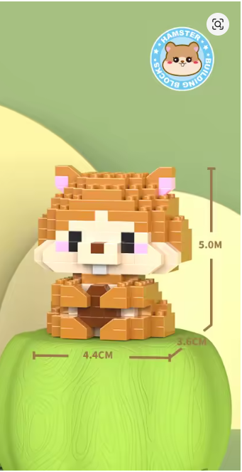 Minibloques armables con figuras de animales, 6 piezas.