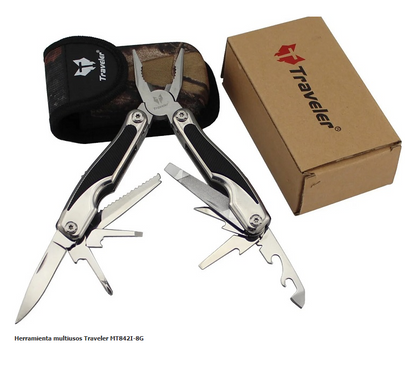Herramienta multiusos Traveler MT842I-8G, Con estuche.