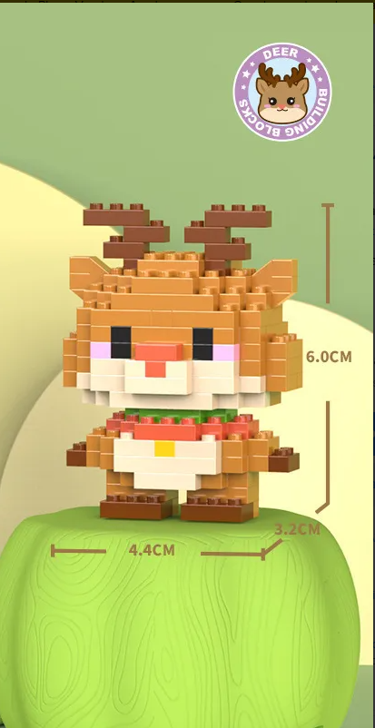 Minibloques armables con figuras de animales, 6 piezas.