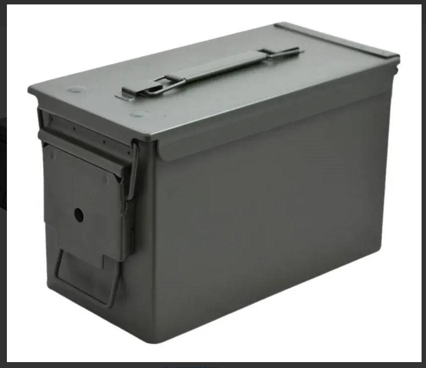Contenedor con sistema de cierre frontal, acero de grado militar.