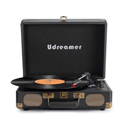 Tocadiscos de maletín con Bocinas, para Discos de vinilo, Udreamer.