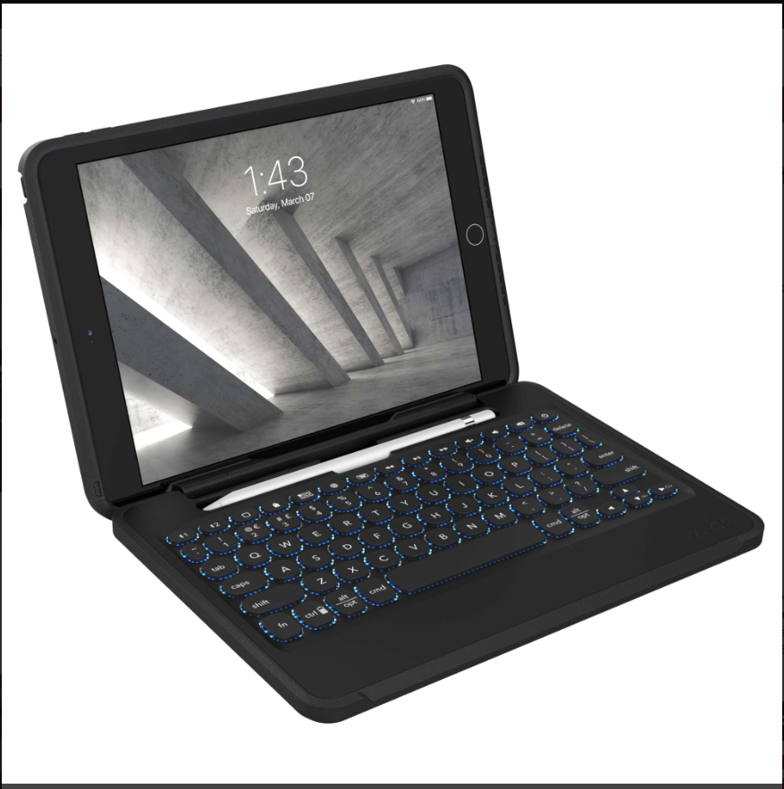 Funda con Teclado, Super Resistente para iPad, 9-8-7th Gen.