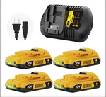 Baterías y cargador Velgonyx, 4ah para Dewalt DCB203 20v, 4 Pack