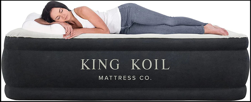 Colchón de aire inflable King Koil con bomba integrada, Queen (USADO)