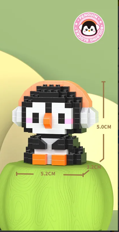 Minibloques armables con figuras de animales, 6 piezas.