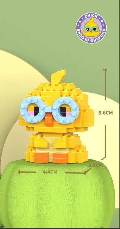 Minibloques armables con figuras de animales, 6 piezas.