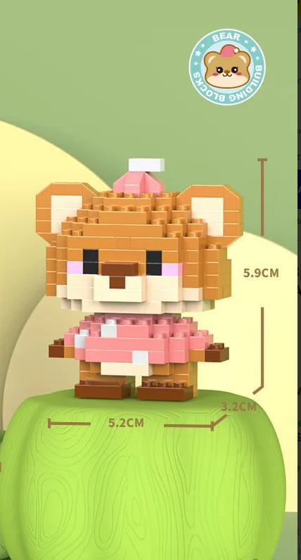 Minibloques armables con figuras de animales, 6 piezas.