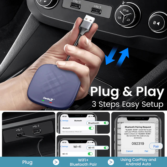 Adaptador multimedia CarlinKit Ai Box Tbox Plus Carplay (USADO)