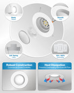 Luces LED empotrada de 5/6", suave,12 PACK, 965 LM SUNCO