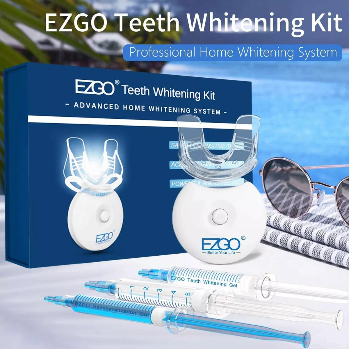 Kit de Blanqueamiento Dental EZGO Luz LED 5X LED