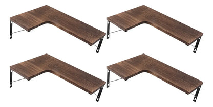 Esquinero Flotante 4 Piezas Madera Oscura con Soportes