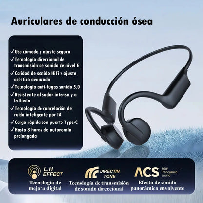 Audífonos Conducción Ósea Bluetooth IPX5 Deportivos