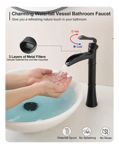 Llave Mezcladora Para Lavabo Tipo Cascada Una Palanca Bathlavish