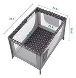Corral Plegable Para Bebé Con Delgada Colchoneta Gris Café Pamo Babe