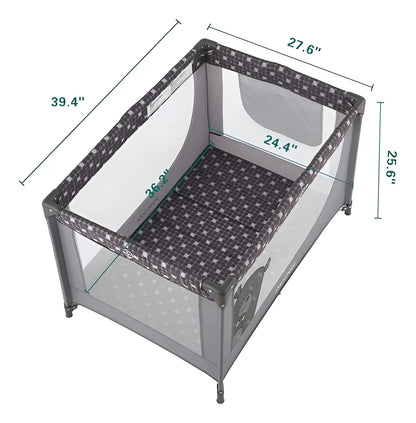 Corral Plegable Para Bebé Con Delgada Colchoneta Gris Café Pamo Babe