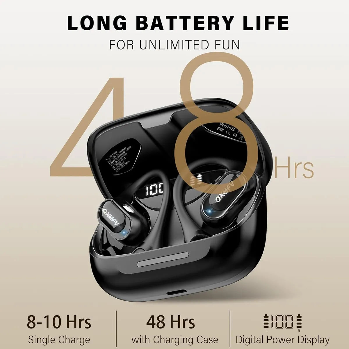 Auriculares abiertos inalámbricos graves profundos QX68