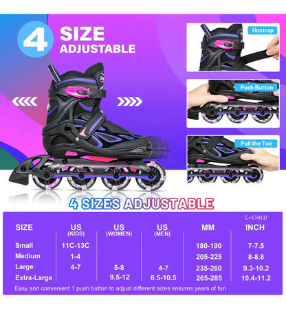 Patines de ruedas en línea ajustables 2PM Sports TALLA M 23-25CM