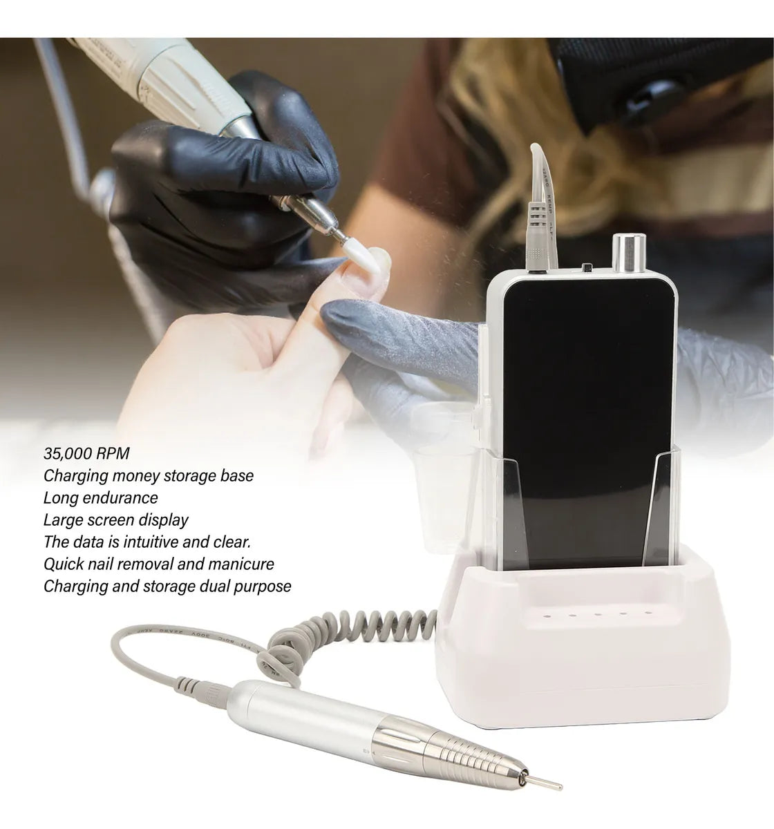 Drill Taladro de uñas profesional recargable, portatil (usado)