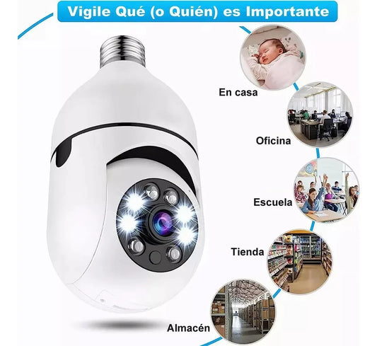 Cámara De Seguridad Foco Wifi video