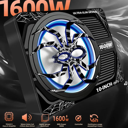 ubwoofer Activo 10 Pulgadas 1600W Bajo Asiento