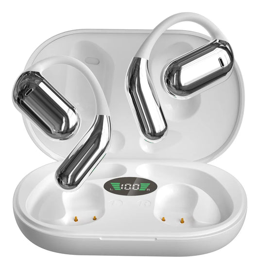 Auriculares Bluetooth 5.4 de Oído Abierto,Manos Libres blancos