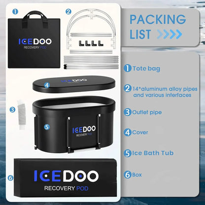 Tina de Hielo Large 99 Gal ICEDOO Plegable Portátil