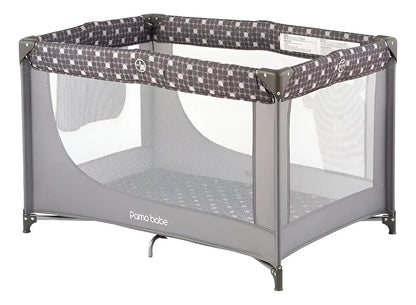 Corral Plegable Para Bebé Con Delgada Colchoneta Gris Café Pamo Babe