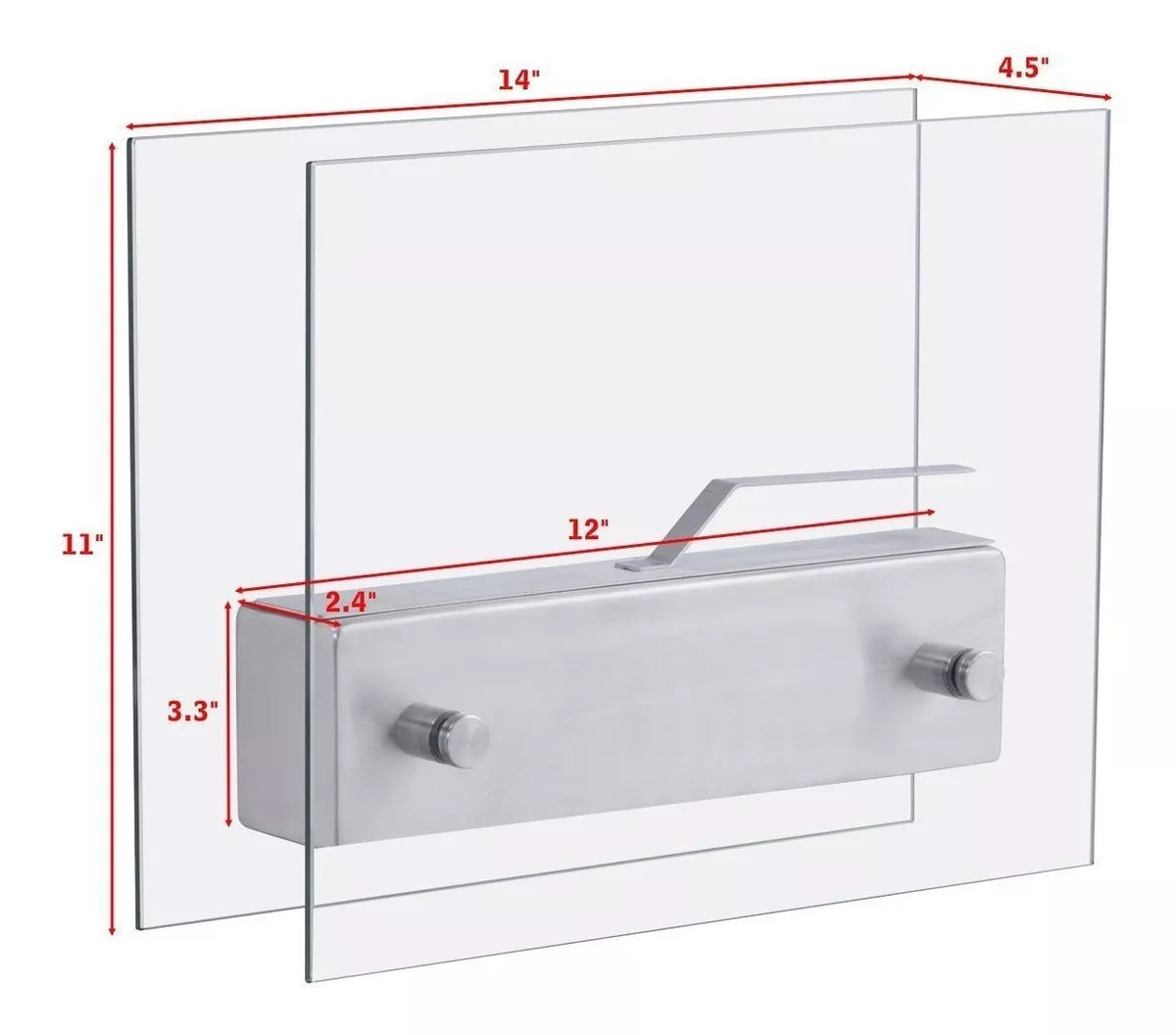 Chimenea Mini  de Bioetanol de cristal y acero para interior. Costway