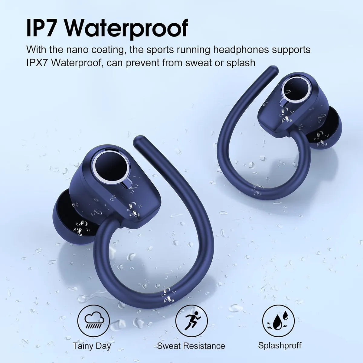 Auriculares inalámbricos Bluetooth Poounur H9 azul