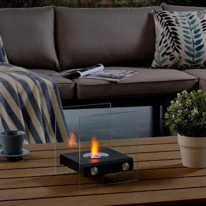 Chimenea Etanol Exterior Interior Cuadrada COSTWAY  HW56689