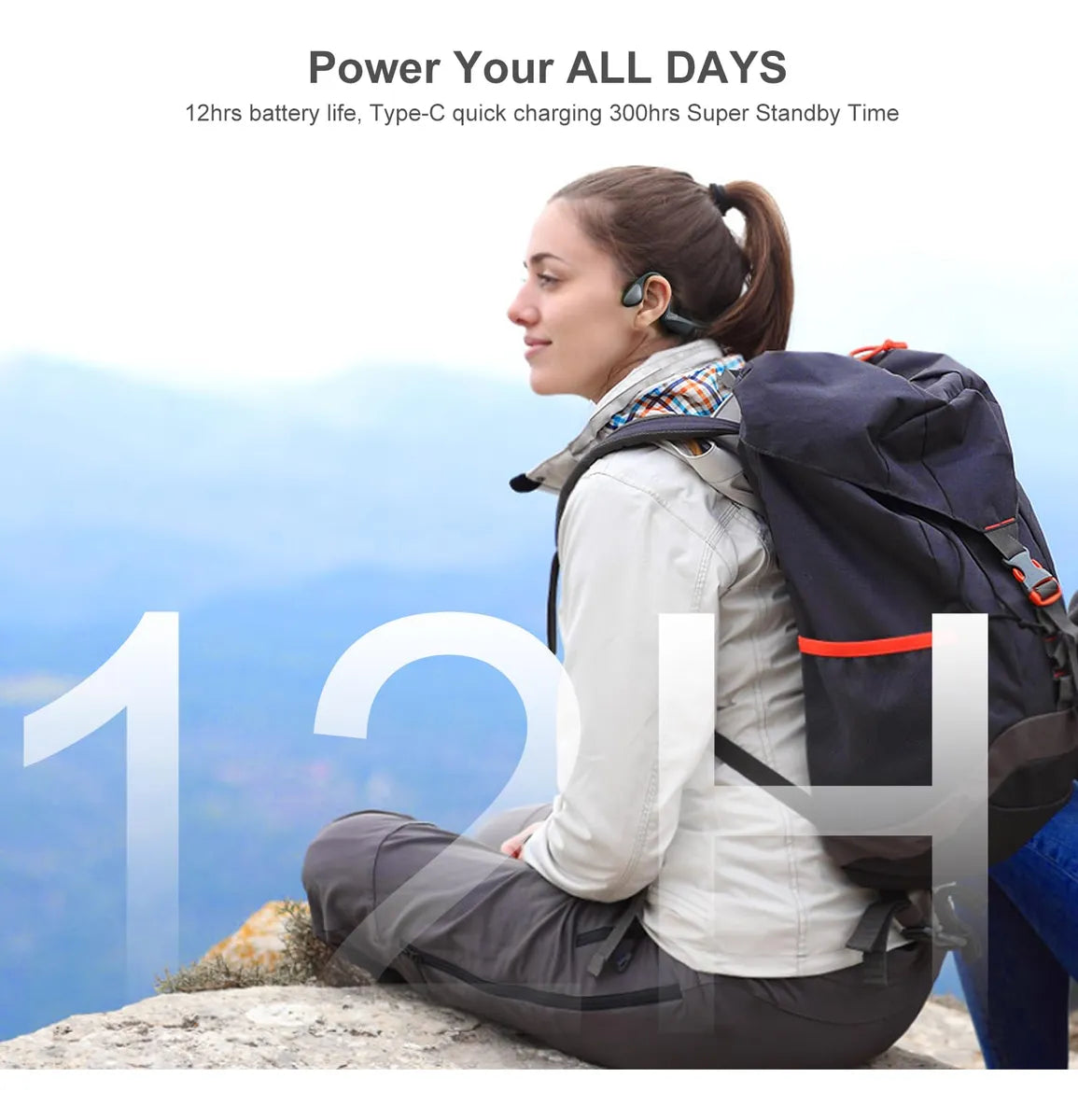 Auriculares de conducción ósea, Bluetooth, IPX6 imperm. (USADO).