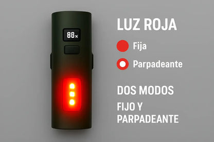 Luz LED para bicicleta con carga USB bateria portatil (USADO)