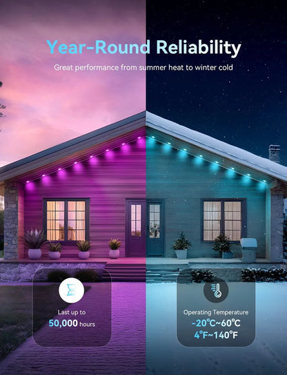 Luces LED permanentes RGB para exteriores, 100 pies LEMONLOVELY