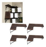 Esquinero Flotante 4 Piezas Madera Oscura con Soportes