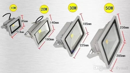 Luz de inundación LED, RGB de 50 W, control remoto, (DETALLE).