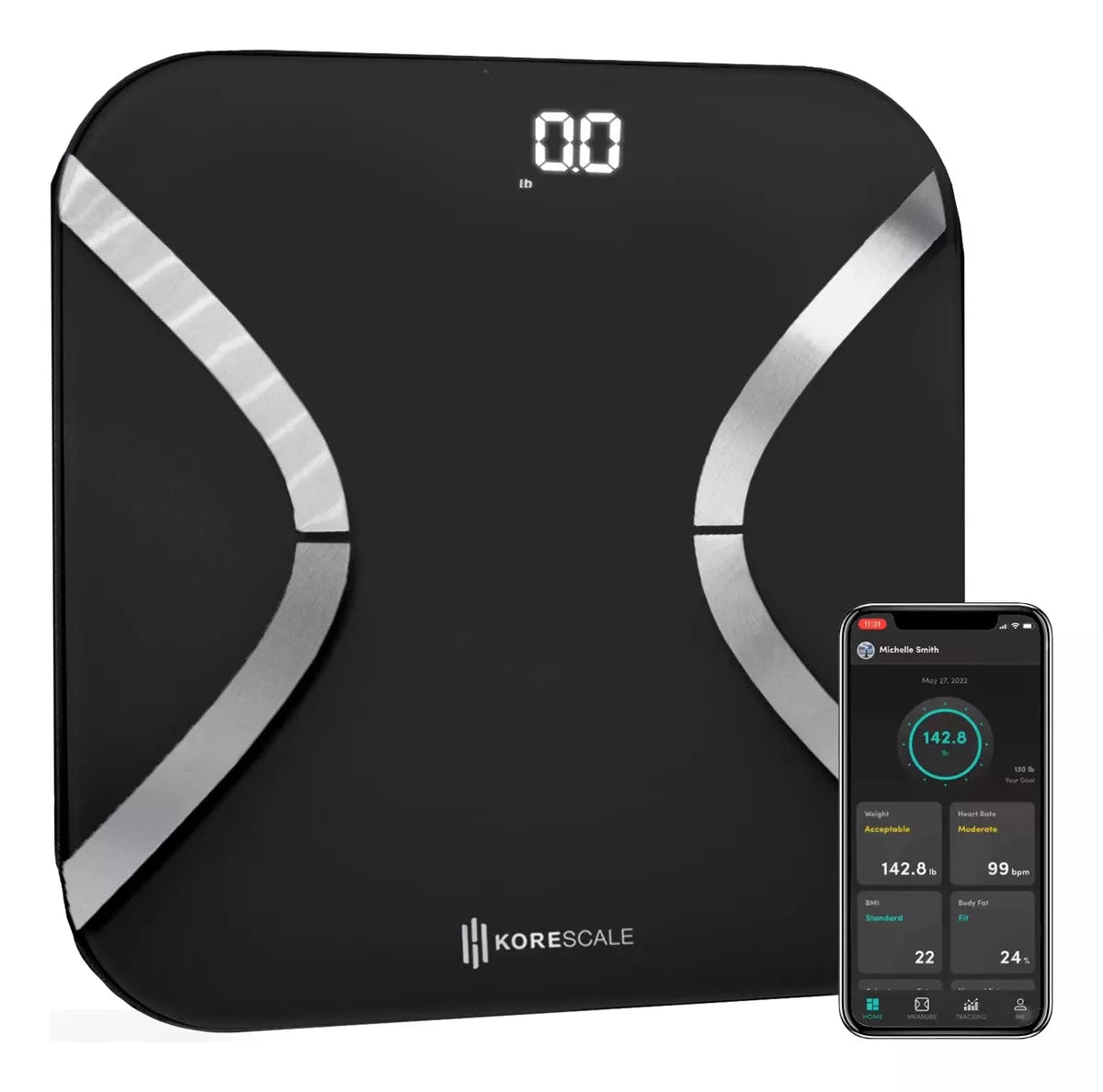 Báscula digital inteligente IMC, grasa corporal, masa muscular y peso . KoreHealth