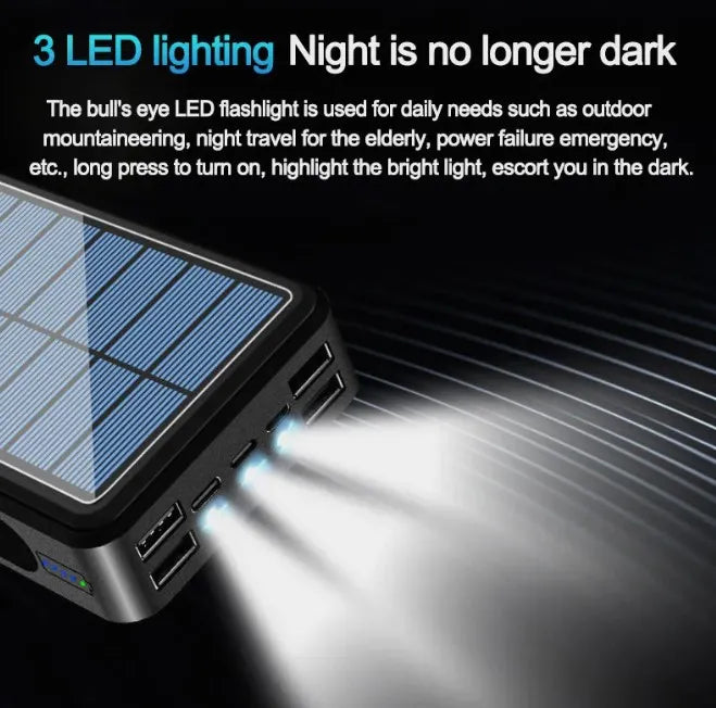 Cargador Solar Powerbank 80000mah para acampar