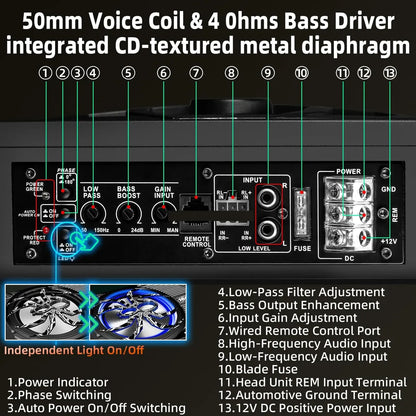 ubwoofer Activo 10 Pulgadas 1600W Bajo Asiento