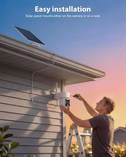Cámara De Seguridad Inalámbrica Solar Ptz 4mp 360 Para Exter