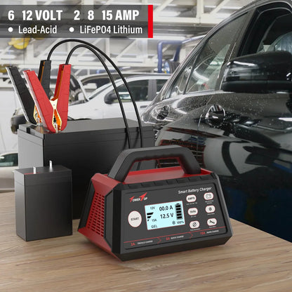 Cargador Batería Auto 2/8/15A Inteligente Arrancador  Tower Top