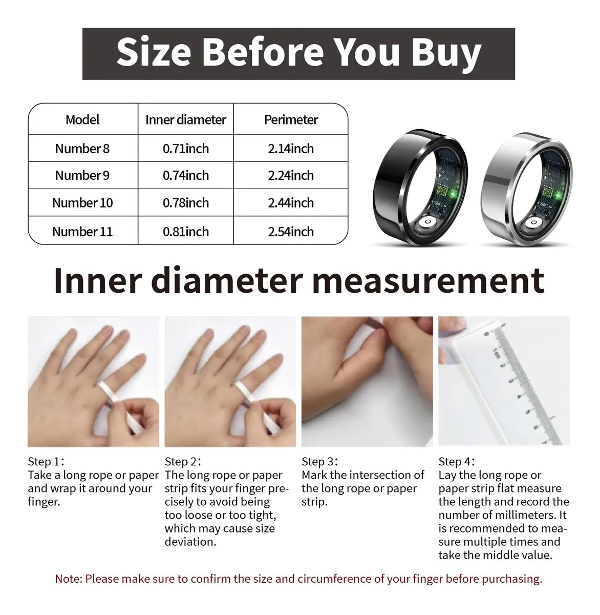 Anillo Inteligente Bluetooth fitness talla 9 (USADO)