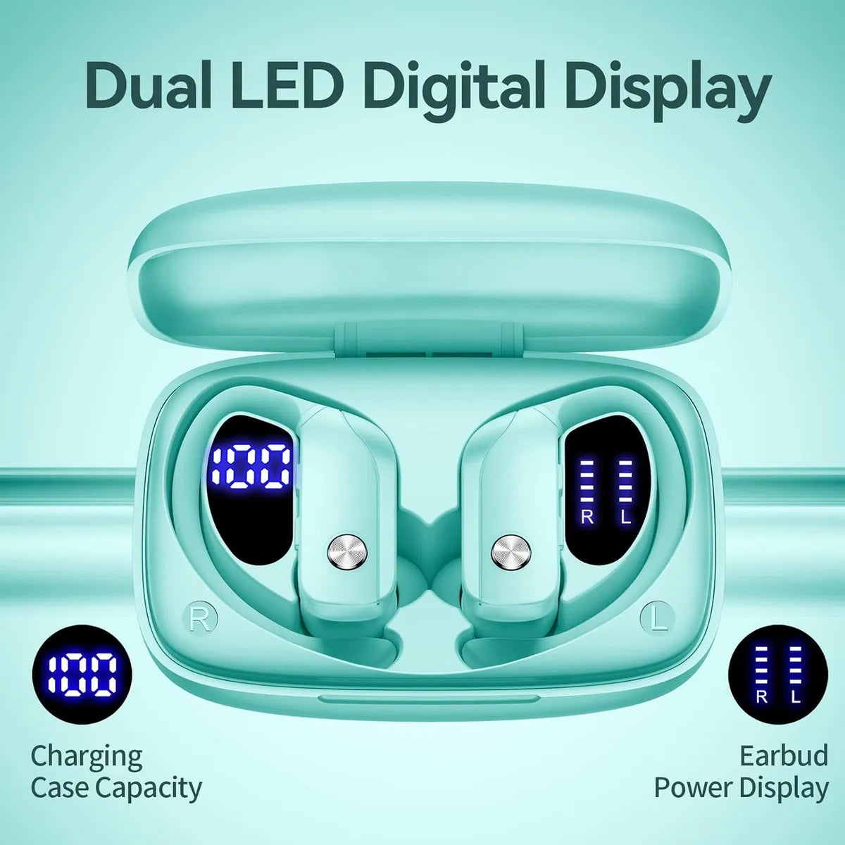 Auriculares inalámbricos Bluetooth BMANI celeste