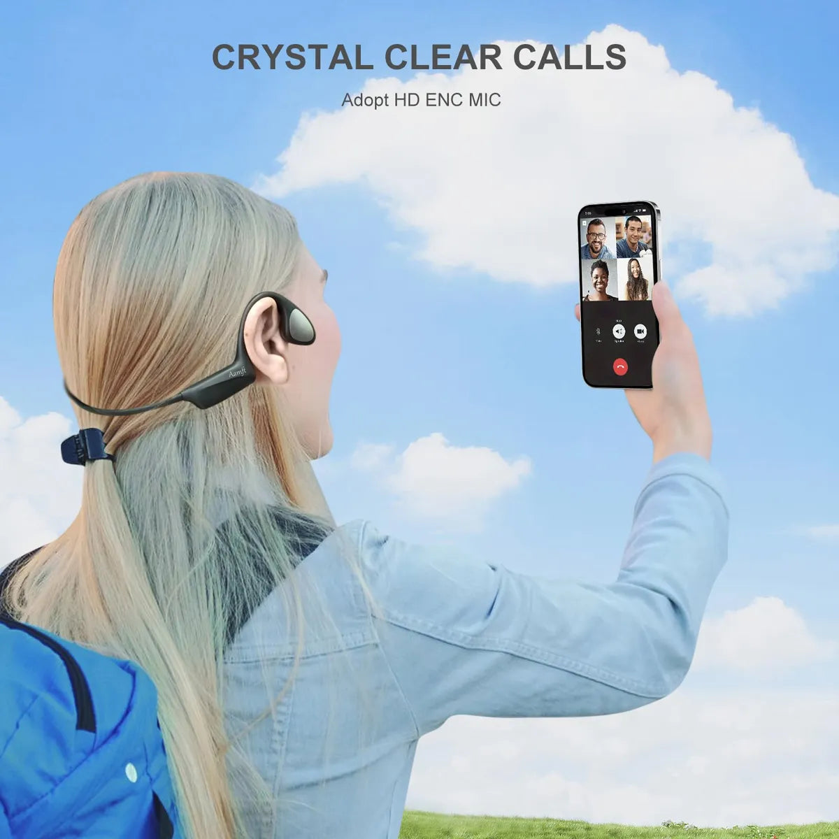 Auriculares de conducción ósea, Bluetooth, IPX6 imperm. (USADO).