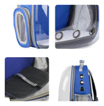 Mochila Transportadora Para Mascotas Cápsula Azul y gris usado