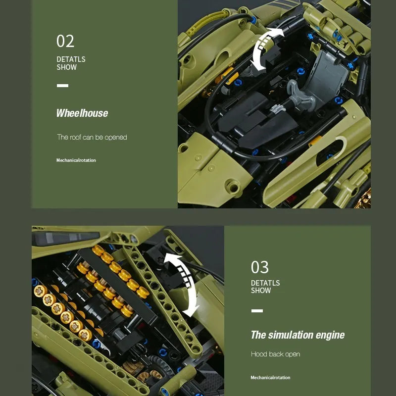 Auto juguete armable Lamborghini V12 Vision Gran Turismo 1:14