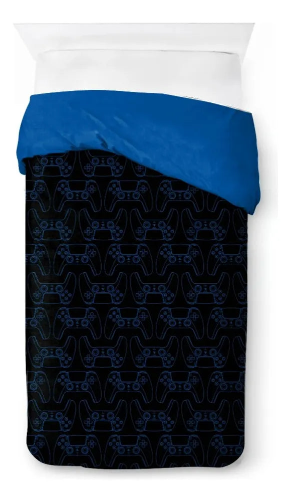 Juego De Cama Reversible Twin, 2 Pzas Gamer PS/ Para Niño.