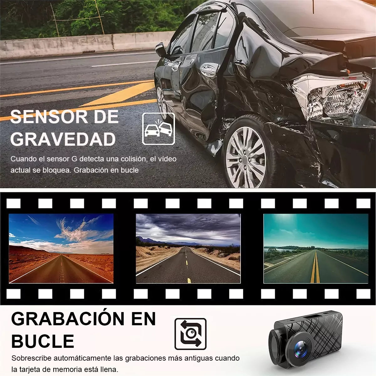 Dash Cam Cámara Para Auto  Hd 1080p.