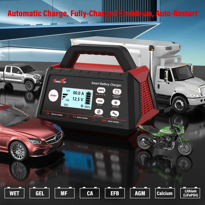Cargador Batería Auto 2/8/15A Inteligente Arrancador  Tower Top