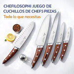 Juego de 5 cuchillos de chef japoneses, Brewin CHEFILOSOPHI